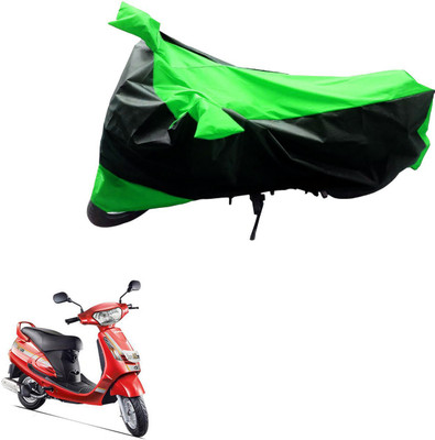 Mdstar Waterproof Two Wheeler Cover for Mahindra(Duro DZ, Black, Green)