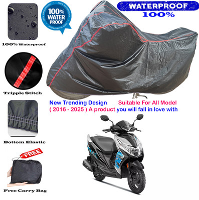OliverX Waterproof Two Wheeler Cover for Honda(Dio, Black, Red)