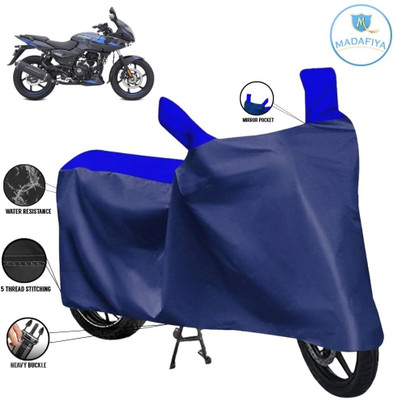 MADAFIYA Waterproof Two Wheeler Cover for Bajaj(Pulsar 220, Blue, Multicolor)