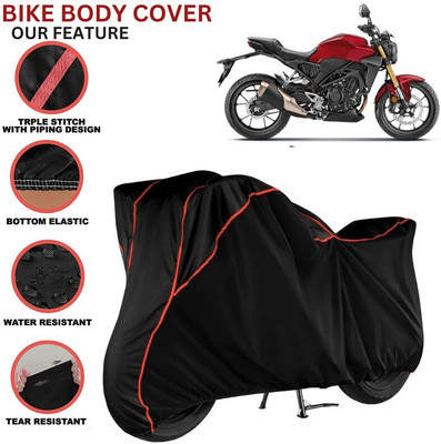 kerwa Waterproof Two Wheeler Cover for Honda(CB300R, Black, Red)