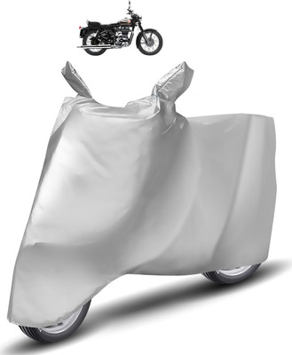 Caronix Two Wheeler Cover for Royal Enfield(Bullet 350, Silver)