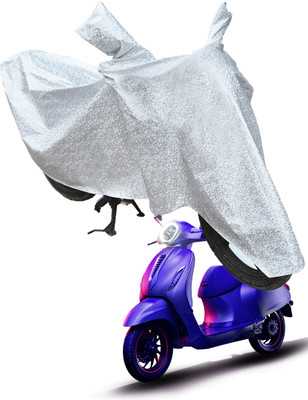RiderShine Waterproof Two Wheeler Cover for Bajaj(Urbanite Chetak, Silver)