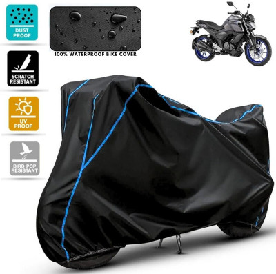 Amikan Waterproof Two Wheeler Cover for Yamaha(FZ-S FI, Black, Blue)