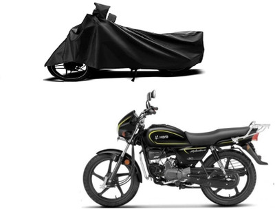ASESOMECREATION Waterproof Two Wheeler Cover for Hero(Splendor Plus, Black)
