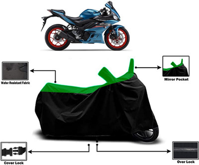 Amexride Two Wheeler Cover for Yamaha(YZF R3, Green)