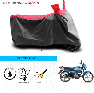 ANTHUB Waterproof Two Wheeler Cover for Hero(CD deluxe, Grey, Red)