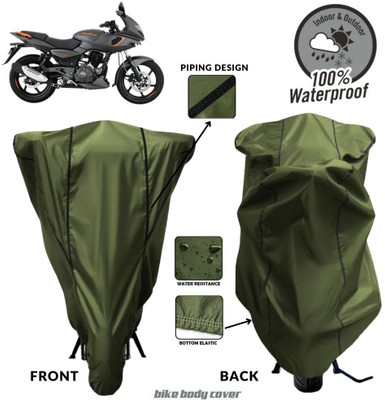 MADAFIYA Two Wheeler Cover for Bajaj(Pulsar 180F BS6, Green, Black)
