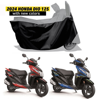 Amexride Two Wheeler Cover for Honda(Dio, Grey, Black)