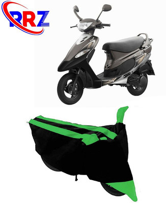 RRZ Waterproof Two Wheeler Cover for TVS(Scooty Pep+, Black, Green)