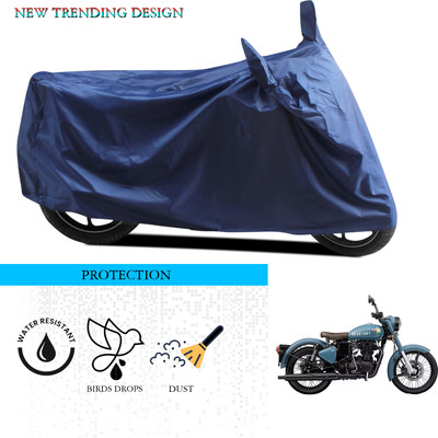 ANTHUB Waterproof Two Wheeler Cover for Royal Enfield(Classic 350 Signals, Blue)