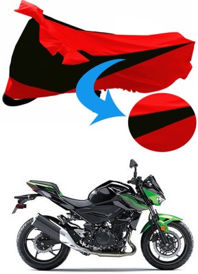 AutoTiger Two Wheeler Cover for Kawasaki(Z400, Black, Red)