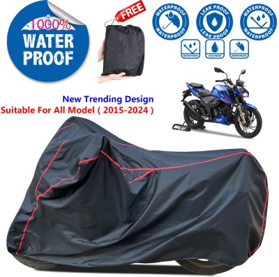 AutoGalaxy Waterproof Two Wheeler Cover for TVS(Apache RTR 200 4V, Black)