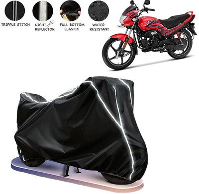 OliverX Waterproof Two Wheeler Cover for Hero(Passion Plus, Black, White)