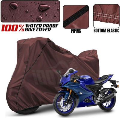 xodi Waterproof Two Wheeler Cover for Yamaha(R15 V3, Maroon, Black)