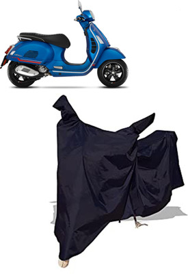 Amexride Two Wheeler Cover for Vespa(GTS Super 300 BS6, Black)