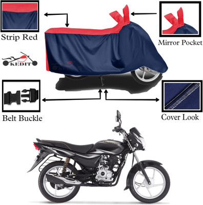 KEDIT Two Wheeler Cover for Bajaj(Platina 100 DTS-i, Red, Blue)
