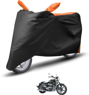 Caronix Waterproof Two Wheeler Cover for Royal Enfield(Meteor, Orange)