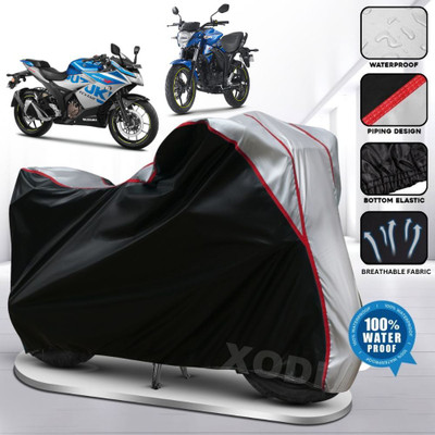 xodi Waterproof Two Wheeler Cover for Suzuki(Gixxer SF 150, Silver, Black, Multicolor)