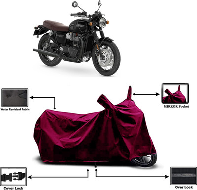 Amexride Two Wheeler Cover for Triumph(Bonneville T120 Black, Maroon)