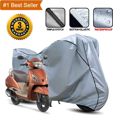 xodi Waterproof Two Wheeler Cover for TVS(Jupiter, Silver, Black)