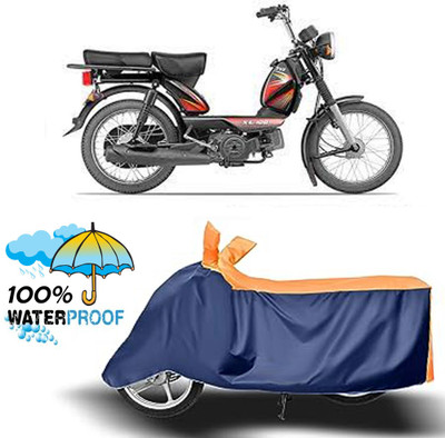 ROYAL AUTO MART Waterproof Two Wheeler Cover for TVS(XL 100, Orange, Blue)