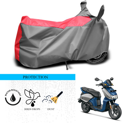 ANTHUB Waterproof Two Wheeler Cover for Hero(Motocorp Electric Scooter, Grey, Red)