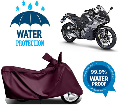 RTS COLLECTIONS Waterproof Two Wheeler Cover for Bajaj(Pulsar RS 200, Maroon)