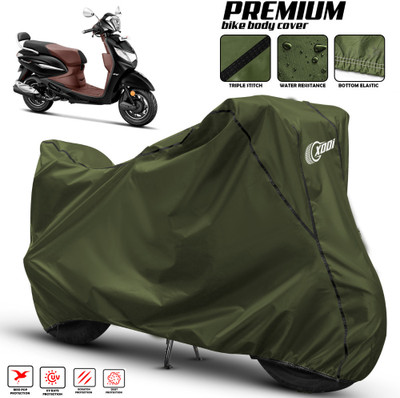 xodi Waterproof Two Wheeler Cover for Hero(Pleasure+ 110, Green, Black)