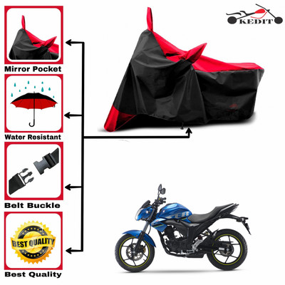 AASHTIK MART Two Wheeler Cover for Suzuki(Gixxer, Red, Black)