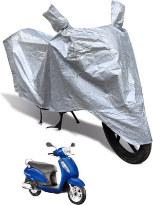 Auto Hub Waterproof Two Wheeler Cover for Suzuki(Access 125, Silver)