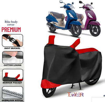 TENNYCER Waterproof Two Wheeler Cover for TVS(Jupiter, Red, Black)