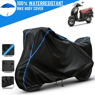 Amikan Waterproof Two Wheeler Cover for Suzuki(Access 125, Black)