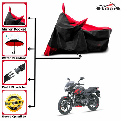 KEDIT Two Wheeler Cover for Bajaj(Pulsar 150, Red, Black)