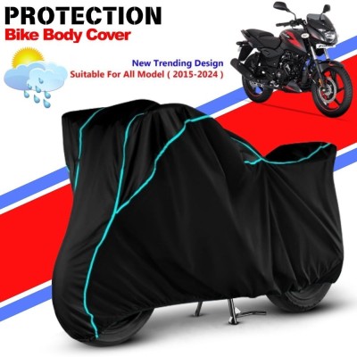 CABRY Waterproof Two Wheeler Cover for Bajaj(Pulsar 220F, Black, Blue)