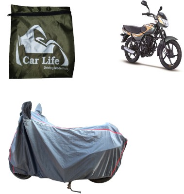 Car Life Two Wheeler Cover for Bajaj(CT110, Silver)