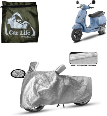 Car Life Two Wheeler Cover for Vespa(Vespa LX, Silver)