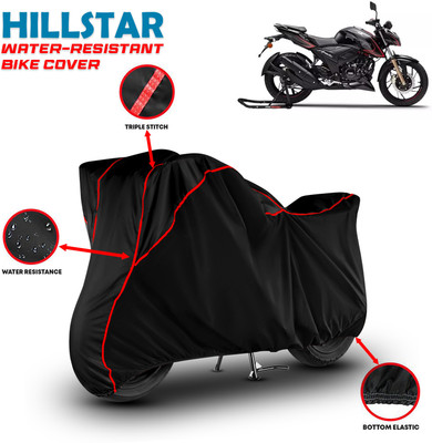 HILLSTAR Waterproof Two Wheeler Cover for TVS(Apache RTR 200, Black, Red)