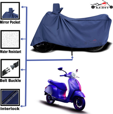 KEDIT Two Wheeler Cover for Bajaj(Urbanite Chetak, Blue)