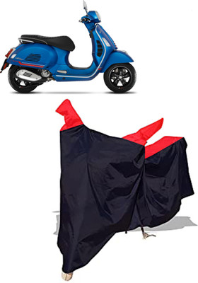 Amexride Two Wheeler Cover for Vespa(GTS Super 300 BS6, Black)