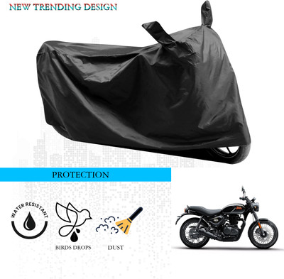 ANTHUB Waterproof Two Wheeler Cover for Royal Enfield(Hunter 350, Black)
