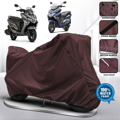 AutoGalaxy Waterproof Two Wheeler Cover for Suzuki(Burgman Electric, Maroon, Black)