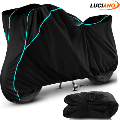Luciano Waterproof Two Wheeler Cover for Mahindra(Centuro, Black, Blue)