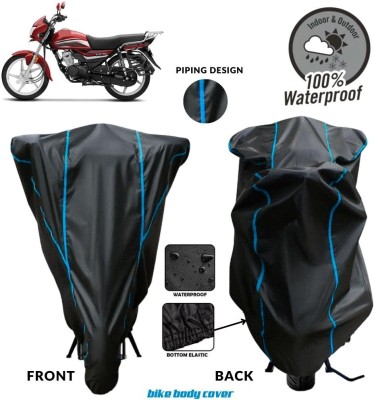 MADAFIYA Two Wheeler Cover for Honda(CD 110 Dream, Black, Blue)