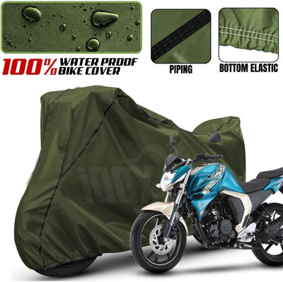 xodi Waterproof Two Wheeler Cover for Yamaha(FZ, Green, Black)