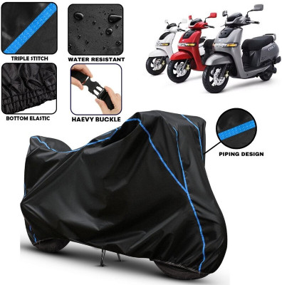 kerwa Two Wheeler Cover for TVS(iQube Electric, Black, Blue)