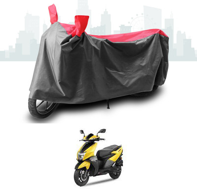 SEBONGO Waterproof Two Wheeler Cover for TVS(Scooty, Grey, Red)
