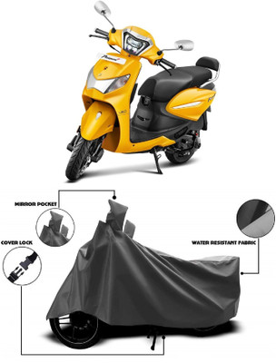 MMSSTAR Waterproof Two Wheeler Cover for Hero(MotoCorp Pleasure Plus, Grey)