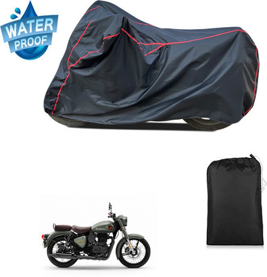 PAGORA Waterproof Two Wheeler Cover for Royal Enfield(Classic 350 Signals, Black)