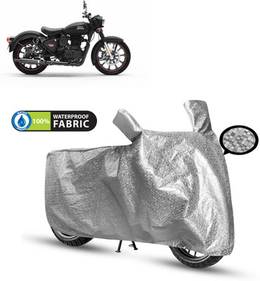 PAGORA Waterproof Two Wheeler Cover for Royal Enfield(Classic 350, Silver)