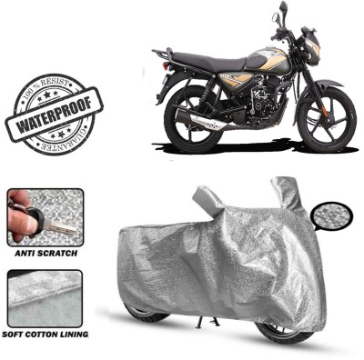 ROYAL AUTO MART Waterproof Two Wheeler Cover for Bajaj(CT110, Silver)